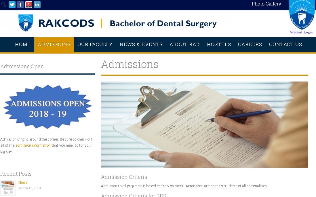 哈伊马角科大学口腔大学 | RAK College of Dental Sciences