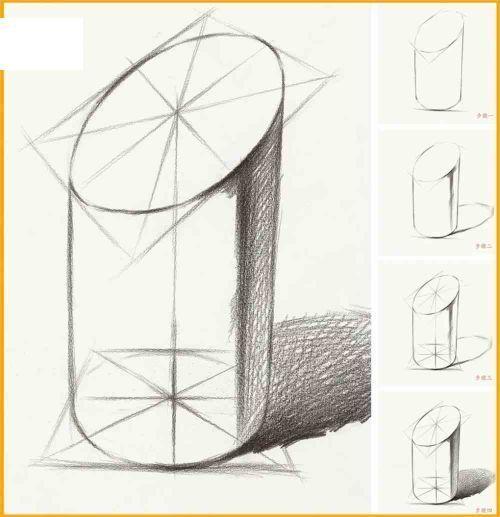 圆柱的斜截面画法图片