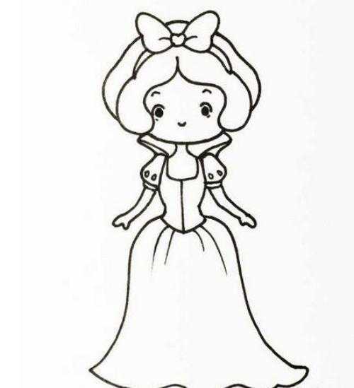 可爱卡通白雪公主简笔画画法带步骤 简单漂亮白雪公主简笔画怎么画