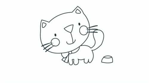 彩色简单小猫咪简笔画怎么画 可爱涂色小猫咪简笔画步骤教学
