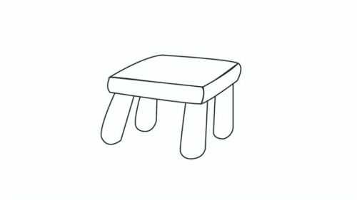 立体简单凳子简笔画怎么画 可爱卡通凳子简笔画画法步骤