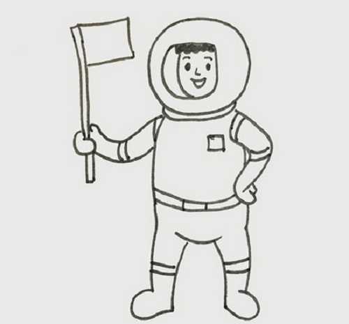 宇航员Q版简笔画 可爱图片