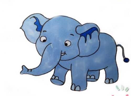 大象简笔画可爱一步一步教学 大象简笔画彩色简单