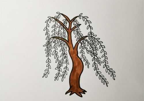 柳树简笔画怎么画 柳树简笔画图片带颜色简单画法