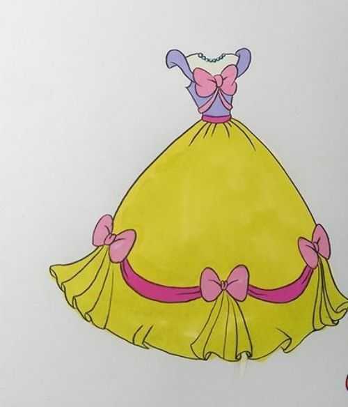 情公主的裙子怎么画图片