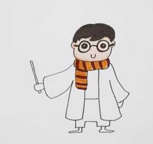 哈利的魔杖简笔画图片
