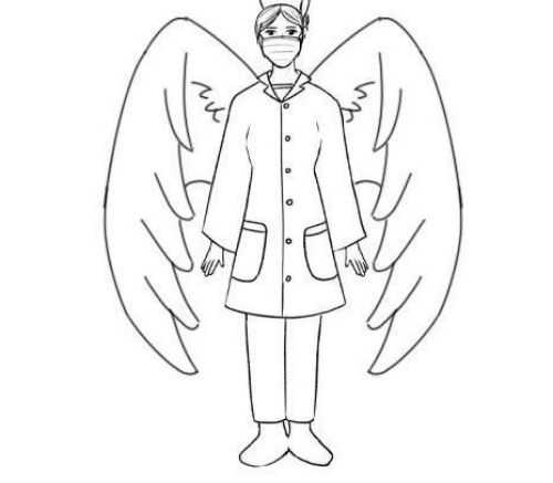 翅膀简笔画 白衣天使图片