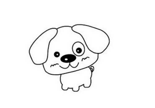 幼儿园可爱小狗简笔画怎么画 黑白小狗简笔画绘画图解