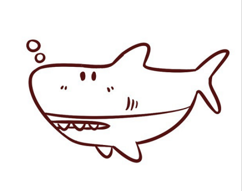 鲨鱼和向导鱼简笔画图片