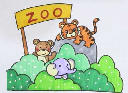 动物园简笔画 组合图片