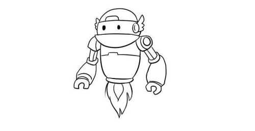 彩色简单机器人简笔画步骤图解 帅气机器人简笔画怎么画