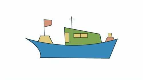 彩色捕鱼小船简笔画步骤画法 简单又好看小船简笔画怎么画