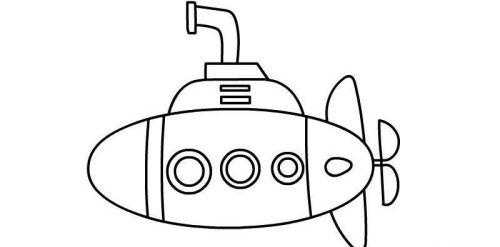 潜水艇怎么画 简单图片