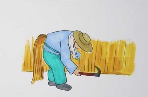 农民伯伯的简笔画涂色图片